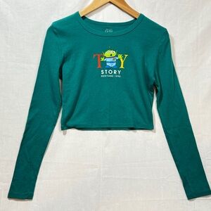 Disney Toy Story Green cropped long sleeve